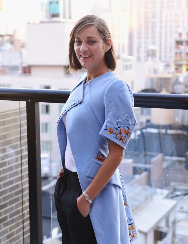 Carpets & Candids: Marion’s long blue jacket