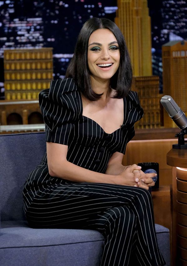 Carpets & Candids: Mila’s pinstriped jumpsuit