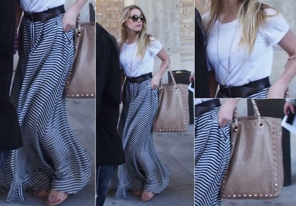 Sasha Finds: Amber Heard’s striped outfit