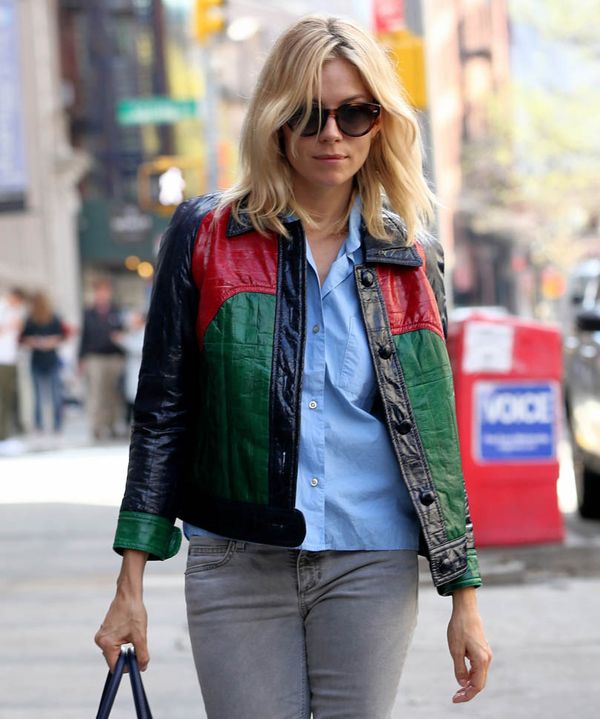 Carpets & Candids: Sienna’s red and green leather jacket