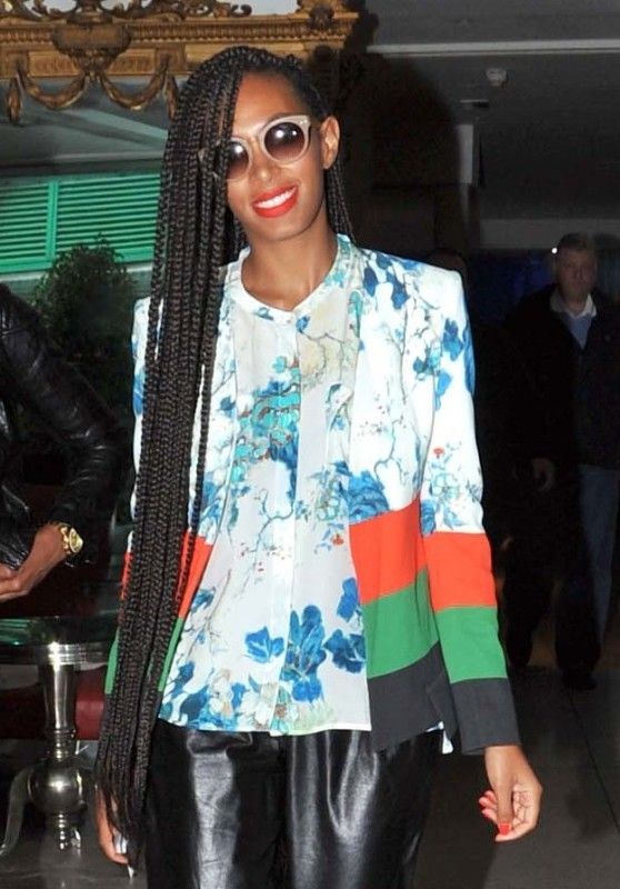 Carpets & Candids: Solange in floral, stripes, and leather