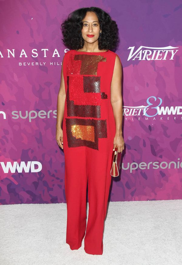 Carpets & Candids: Tracee’s red jumpsuit
