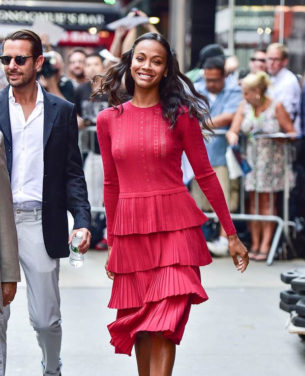 Carpets & Candids: Zoe’s red pleats and pyjama top