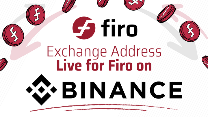 Exchange Addresses live for FIRO on Binance