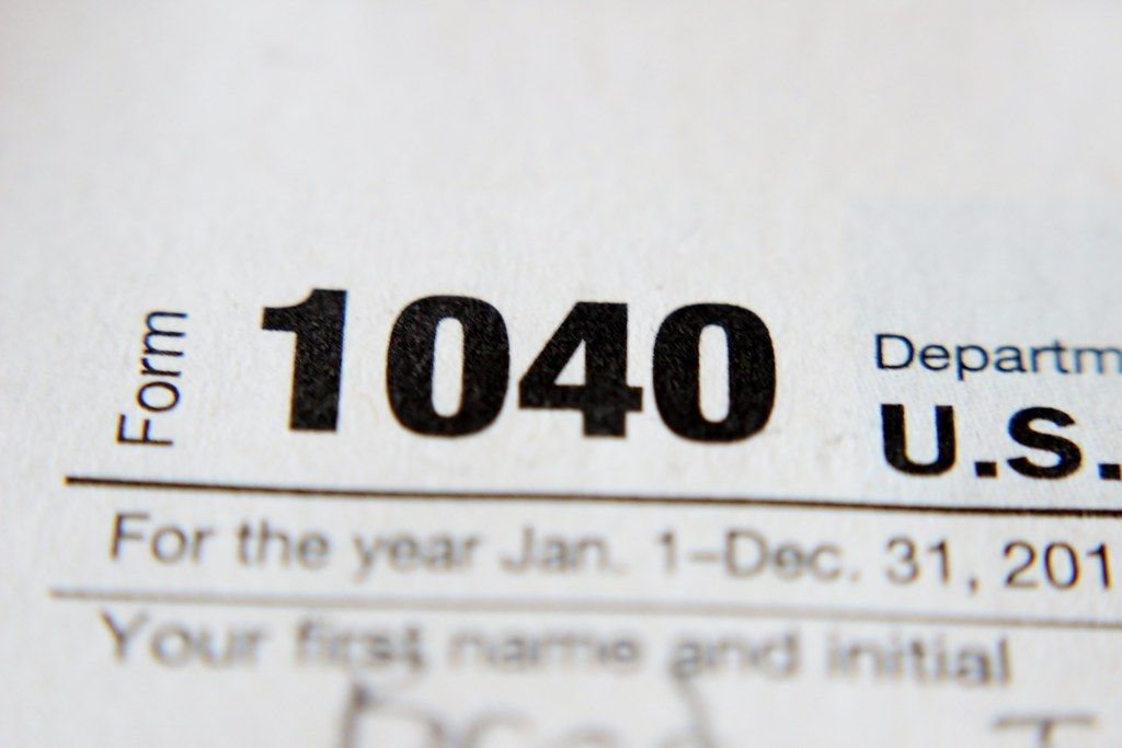close-up of form 1040 for crypto