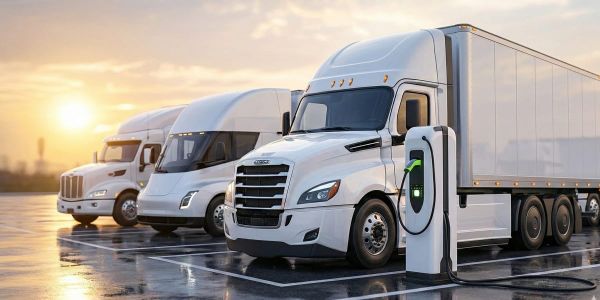 Caminhão em recarga. Vaga para especial para recaga