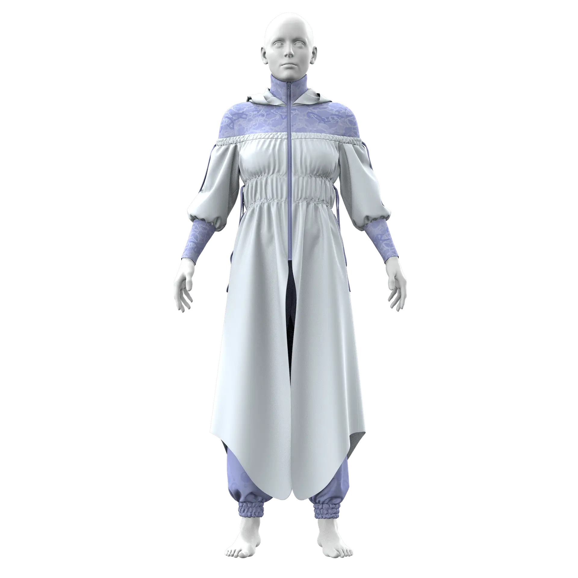 Knit Trench Coat & Joggers from the Serenity Collection