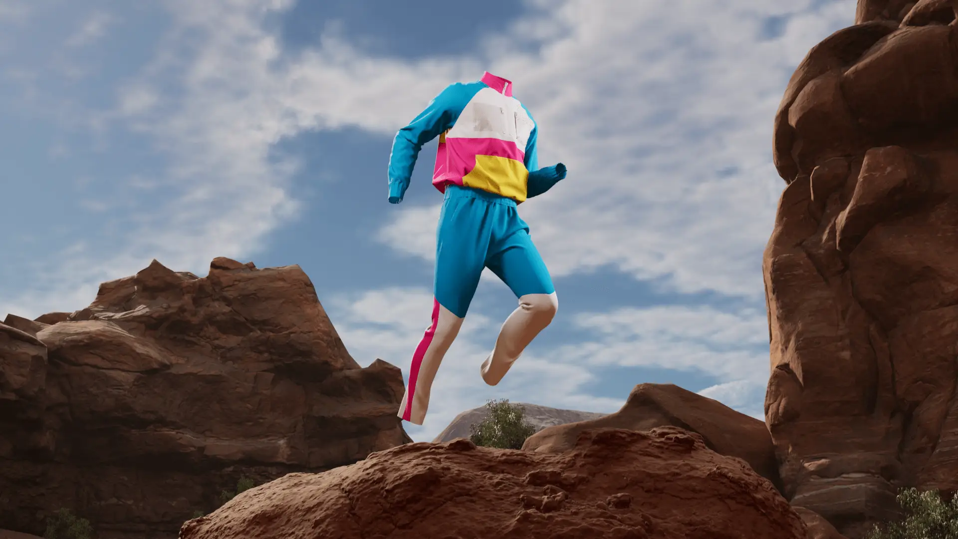 The aforementioned windbreaker fully rendered