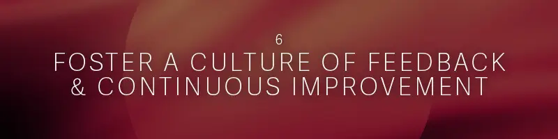 6. Foster a Culture of Feedback & Continuous Improvement