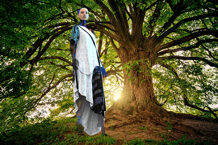 One of the digital looks from Ashwini's final graded collections at LCF