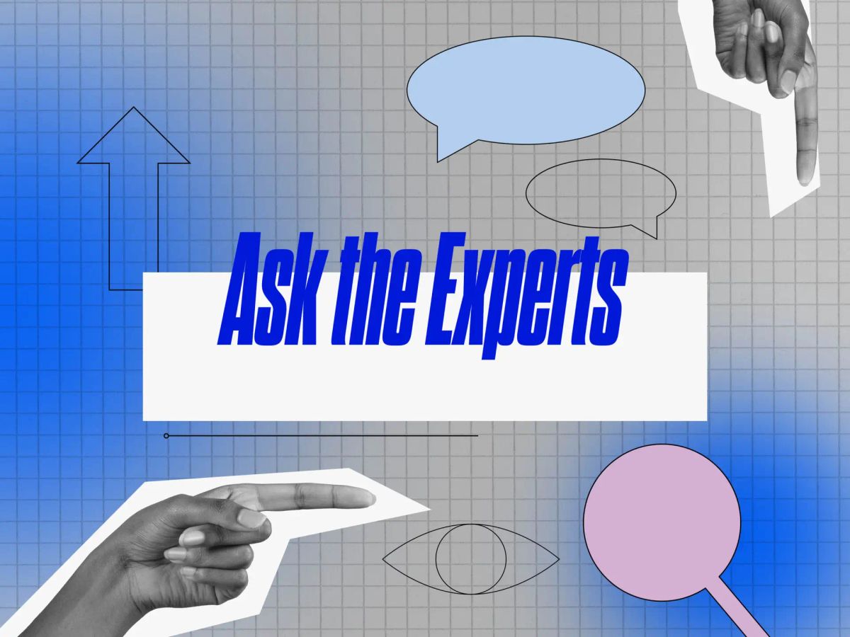 Illustration with the text "Ask the Experts: Practical Advice on Tackling the Resistance to Digital Change"