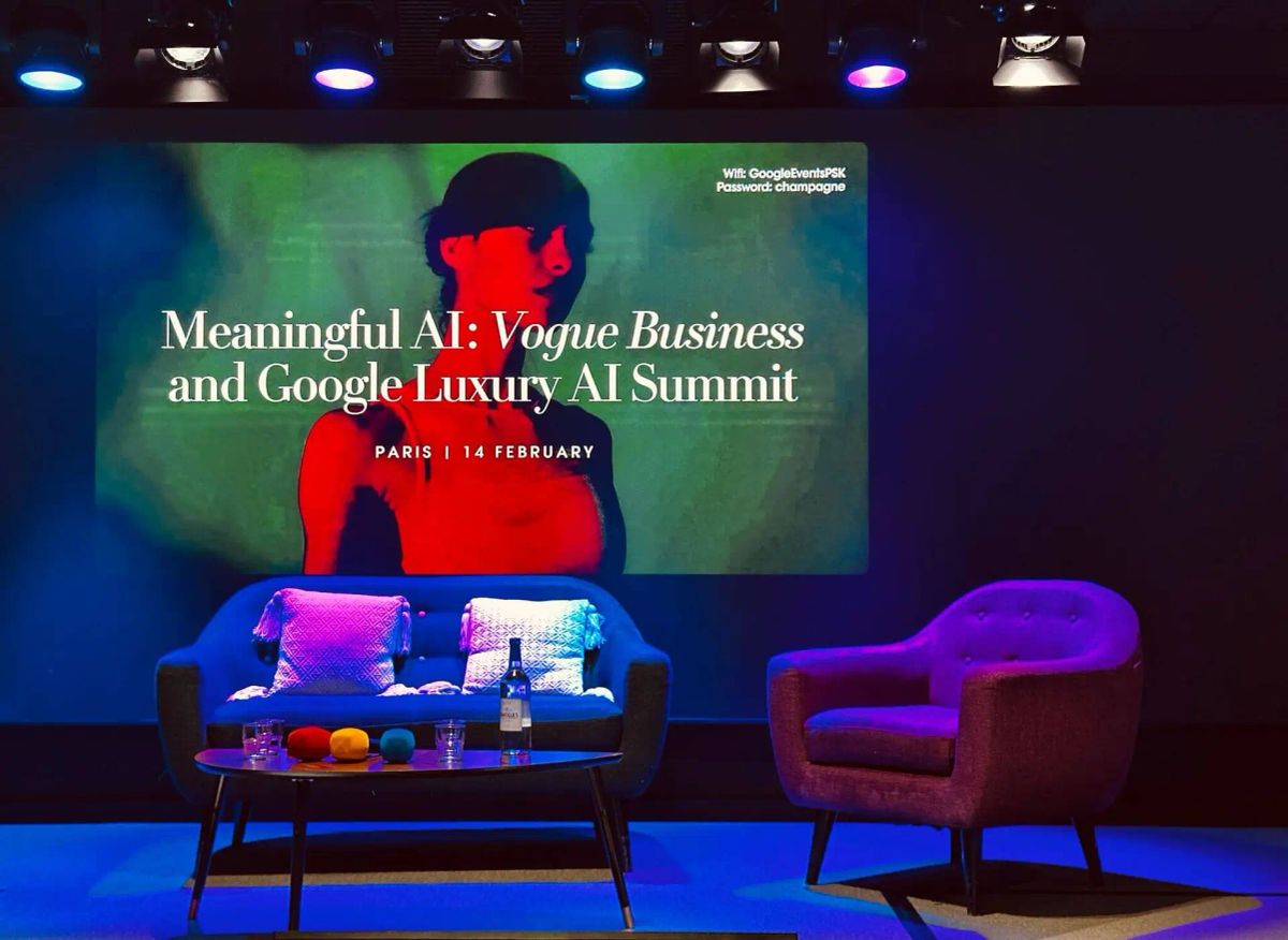 Image of stage at Vogue Business x Google AI Summit
