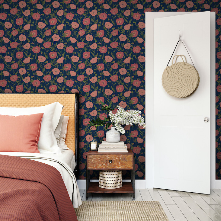 From Hewett's wallpaper collection with WallPops. Image courtesy of WallPops/Brewster Home Fashions