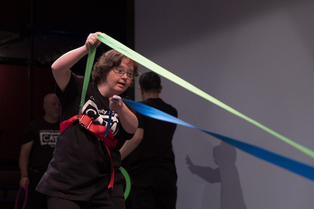 CATA Moving Company dancer Jessica Hansen on stage during CATA's Annual Performance