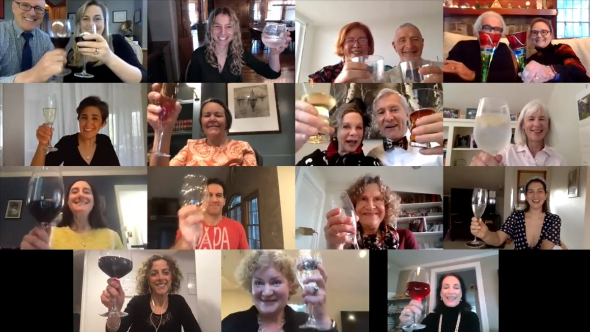 Gala committee members offer a toast