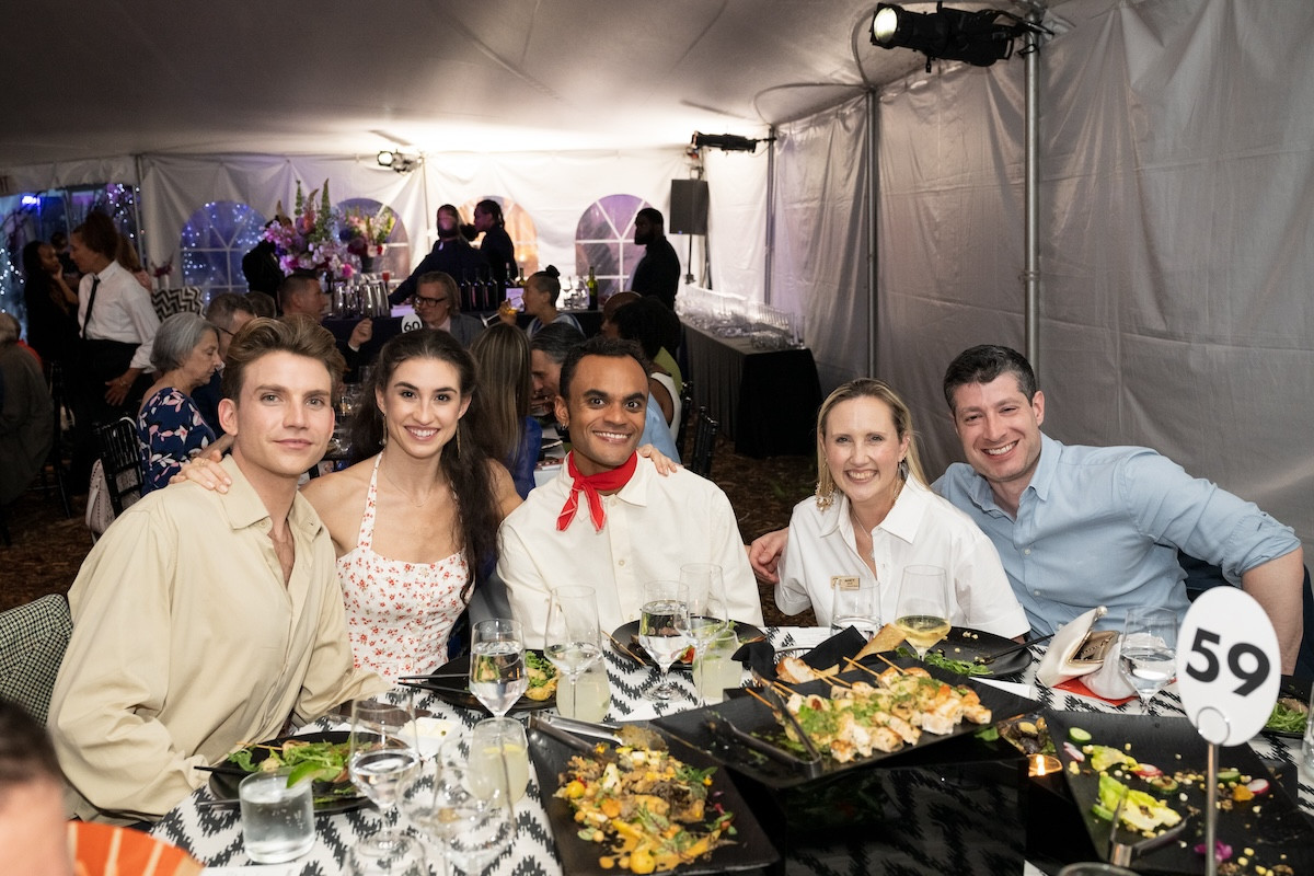 NYCB's Alec Knight, Alexa Maxwell, and Taylor Stanley with Nancy and Zack Kaplan at Jacob's Pillow Season Opening Gala 2025. Cherylynn Tsushima photo. NYCB's Alec Knight, Alexa Maxwell, and Taylor Stanley with Nancy and Zack Kaplan at Jacob's Pillow Season Opening Gala 2025. Cherylynn Tsushima photo.