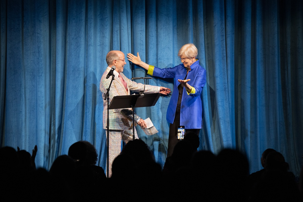 Norton Owen and Senator Elizabeth Warren at Jacob's Pillow Season Opening Gala 2025. Jamie Kraus photo. Norton Owen and Senator Elizabeth Warren at Jacob's Pillow Season Opening Gala 2025. Jamie Kraus photo.