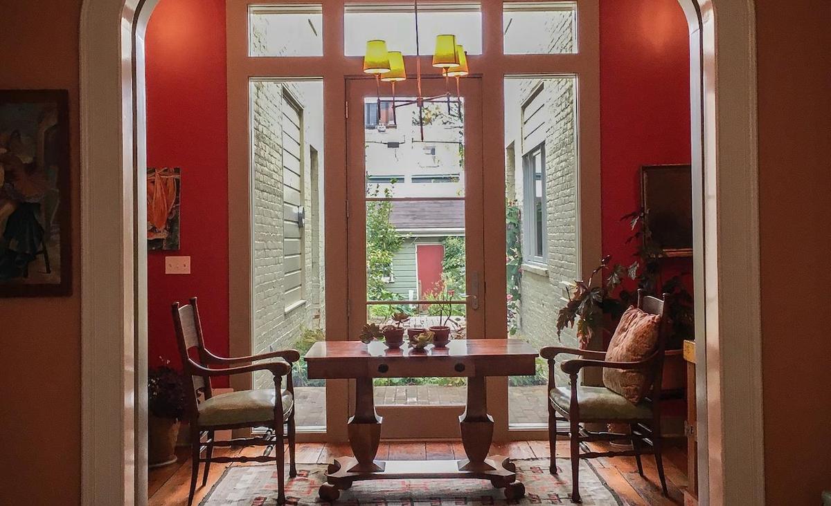 Library with views of the courtyard