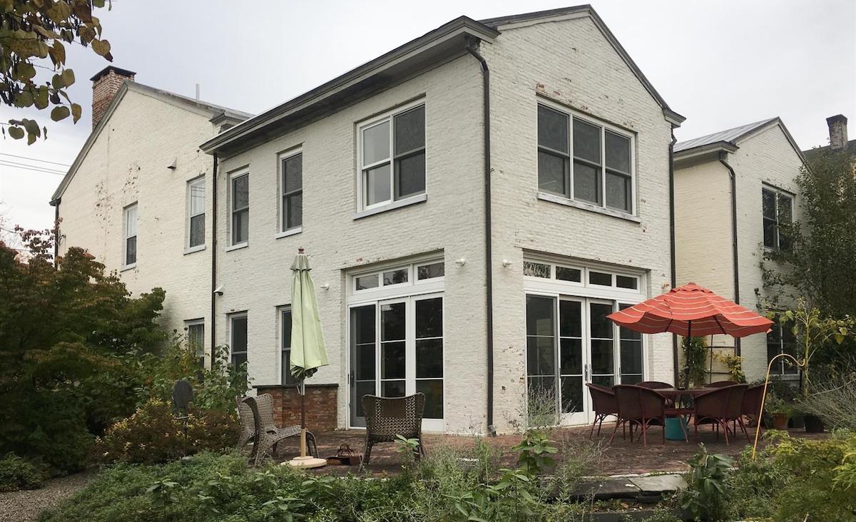 Backyard with gardens