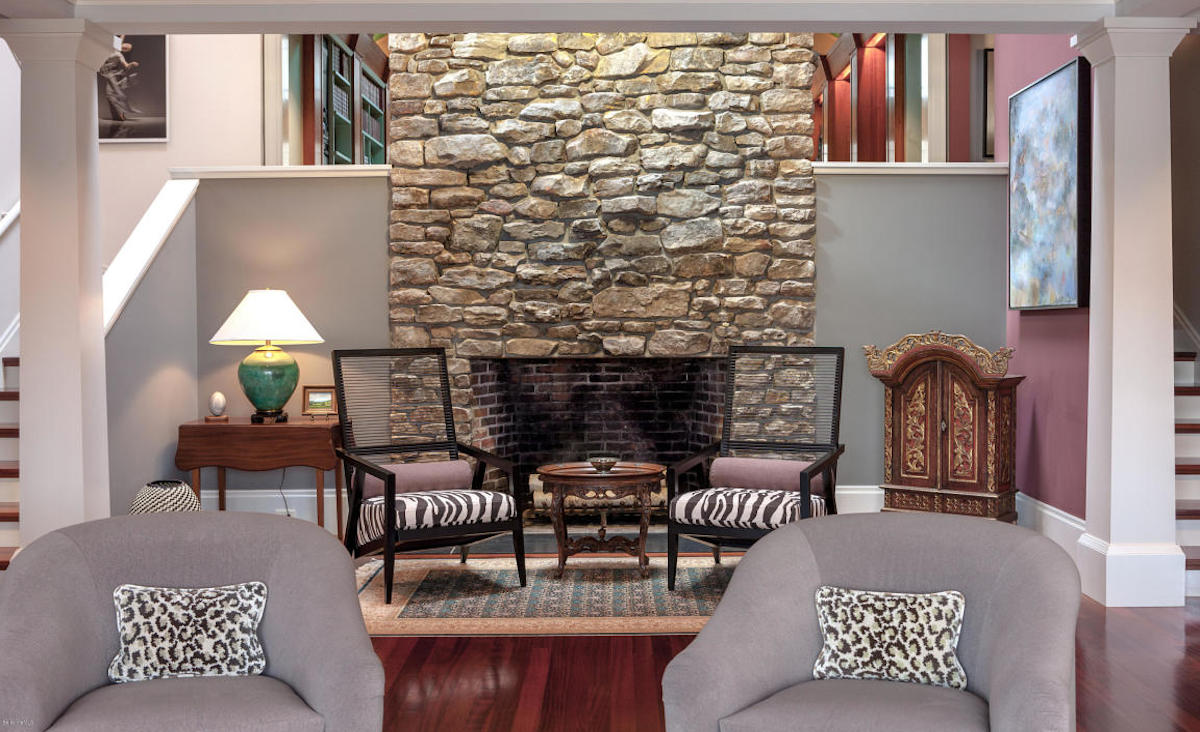 Two-story fireplace