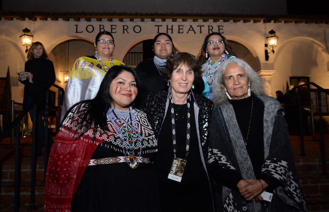Front row: Judge Claudette White, filmmaker Anne Makepeace&nbsp;and Judge Abby Abinanti outside Santa Barbara's Lobero Theater just before the premiere.