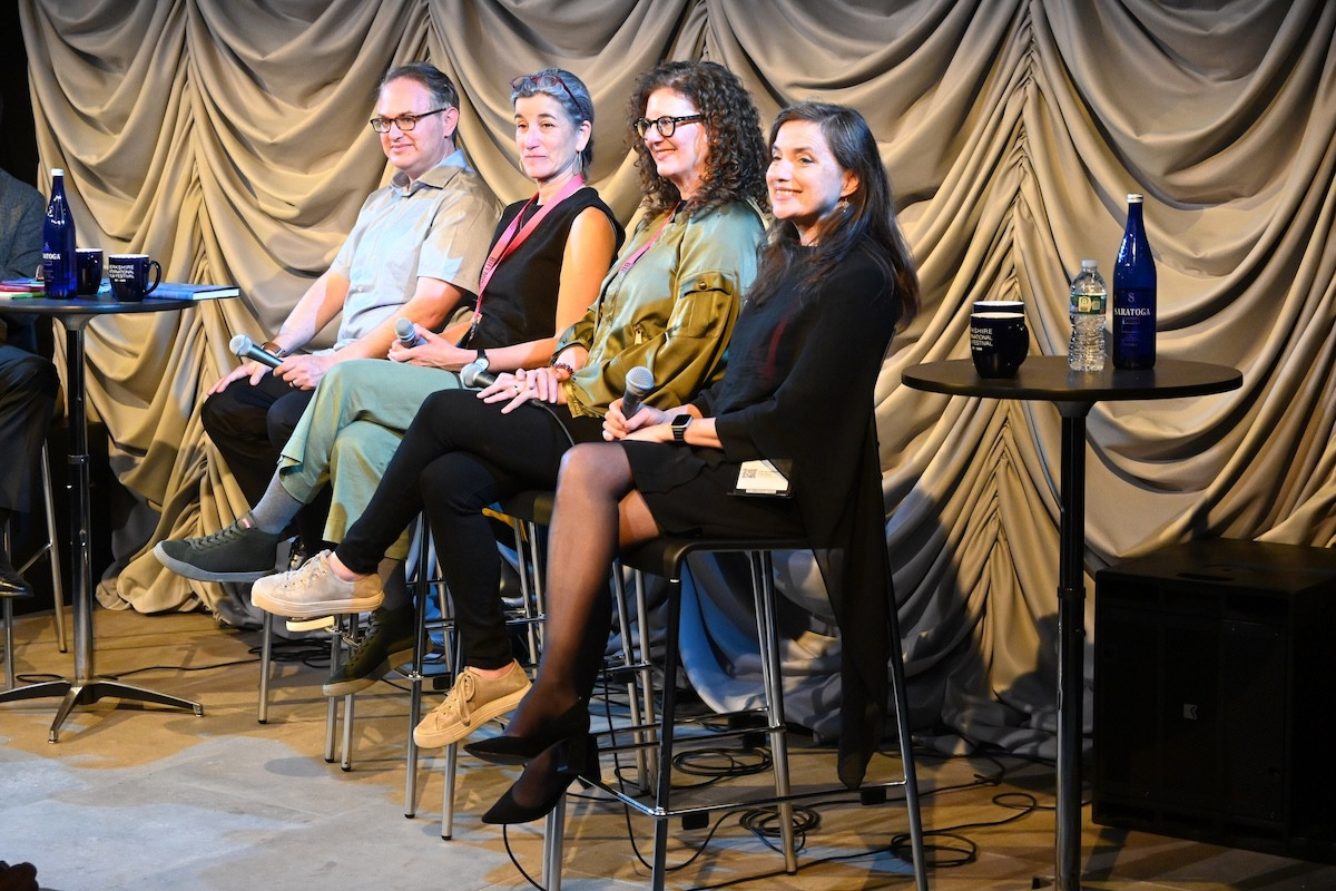 Author Kevin Smokler, filmmaker Yael Melamed, filmmaker Wendy Lobel, and filmmaker Jackie Christie&nbsp;during a panel discussion.