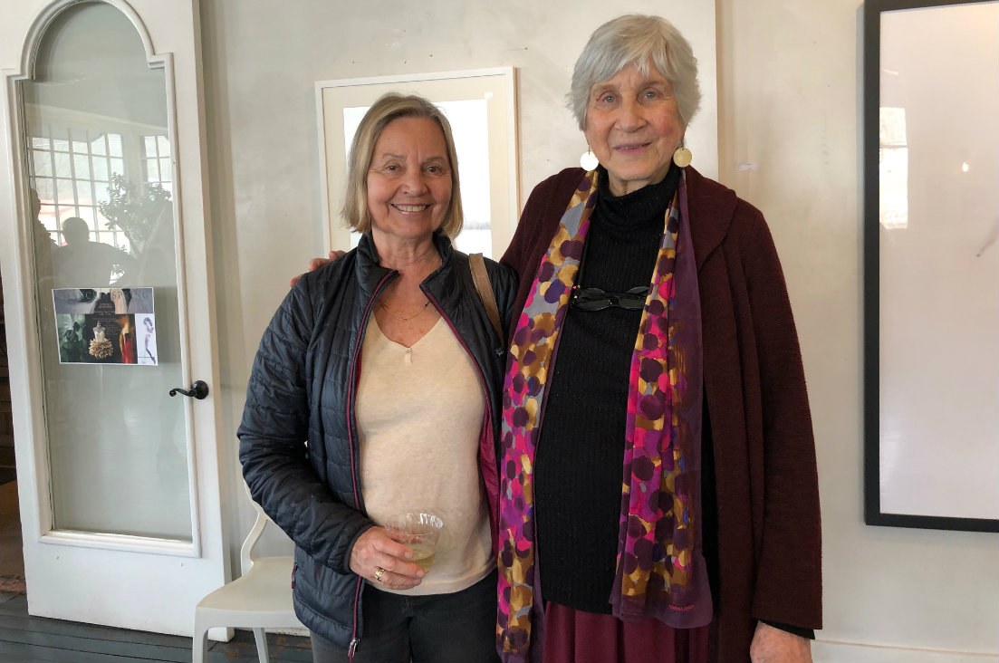 Vera Lecocq with Peggy Braun, who works in several mediums, including monoprints and collage.
