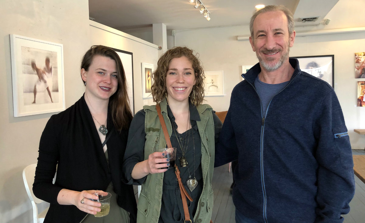 Photographer Rob Grien with Amy Motson and Jane Krantz,&nbsp;who is the model for some of his exhibited works.