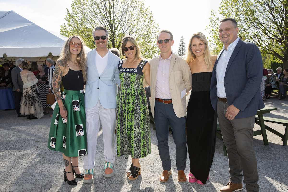 Carrie Wright (of Jan Perry Realty) and Bill Wright (of Blue Q and photographer for CATA's gala graphic design) with Susan Wrba and Andy Wrba (of Mill Town Foundation), and Mary &amp; Ben Daire of Dare Bottle Shop &amp; Provisions