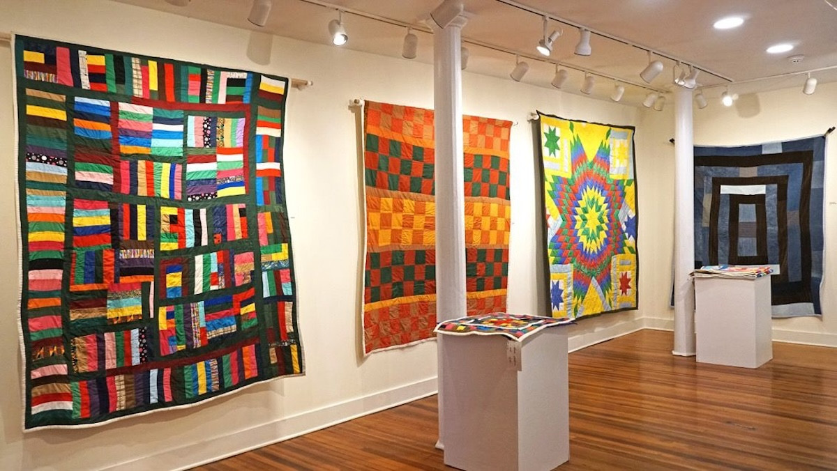 A view of “Gee’s Bend: The Next Generation” exhibition. From left, Sharon Ann Williams’s “Williams Girl”; Sharon Ann Williams’s “My Way Block; Stella Mae Pettway’s “8 Point Star”; and Lola Pettway’s “House Top.” - Peter Blandori A view of “Gee’s Bend: The Next Generation” exhibition. From left, Sharon Ann Williams’s “Williams Girl”; Sharon Ann Williams’s “My Way Block; Stella Mae Pettway’s “8 Point Star”; and Lola Pettway’s “House Top.” - Peter Blandori