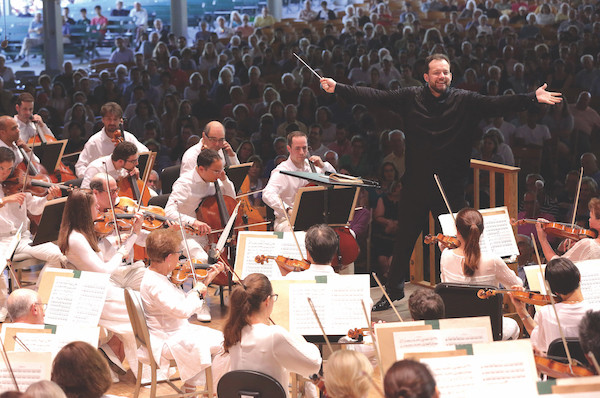 Andris Nelsons conducts at the Shed. - Hilary Scott Andris Nelsons conducts at the Shed. - Hilary Scott