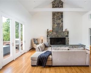 Living room with fireplace