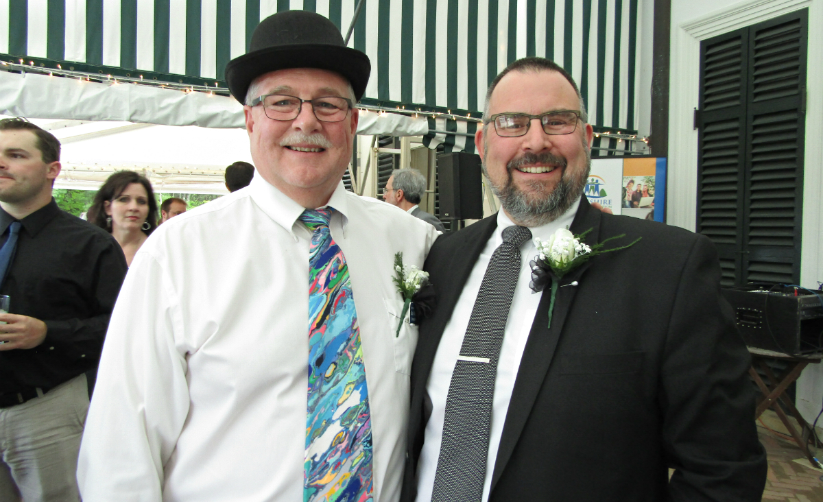 Former North Adams Mayor Dick Alcombright with current North Adams Mayor Tom Bernard