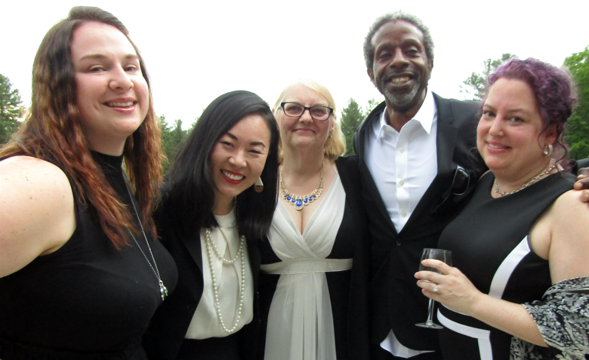 Carly Gaherty, Pittsfield City Councilor Helen Moon, Central Berkshire Habitat for Humanity CEO Carolyn Valli, Bryan House, and Alisa Costa of Working Cities