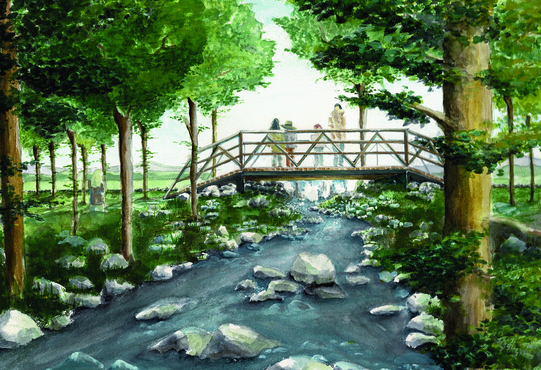 The proposed Ravine Bridge at the future Bennett Park