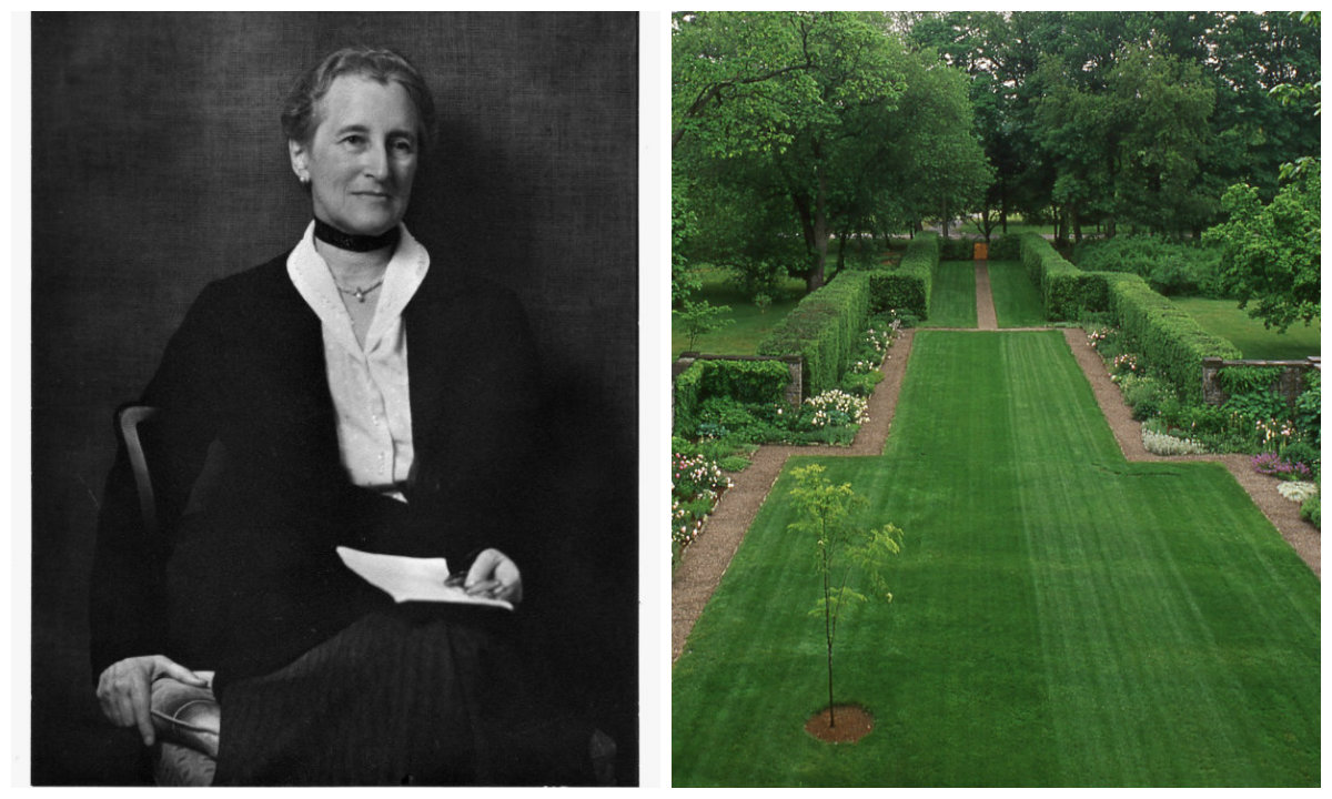 Beatrix Farrand, courtesy of the Beatrix Farrand Society; Beatrix Farrand Garden at Bellefield, photo by Richard Cheek