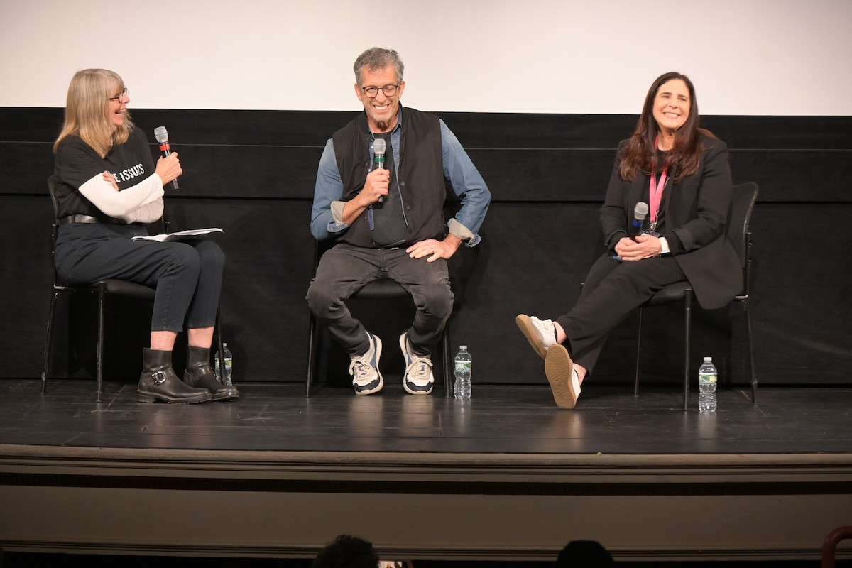 Mary Mott, fashion designer and activist Kenneth Cole, and Emmy and Tony Award-winning director Dori Berinstein&nbsp;engage&nbsp;in a Q&amp;A following the screening of A Man With Sole: The Impact of Kenneth Cole.