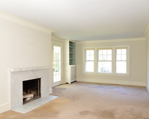 Living room with fireplace