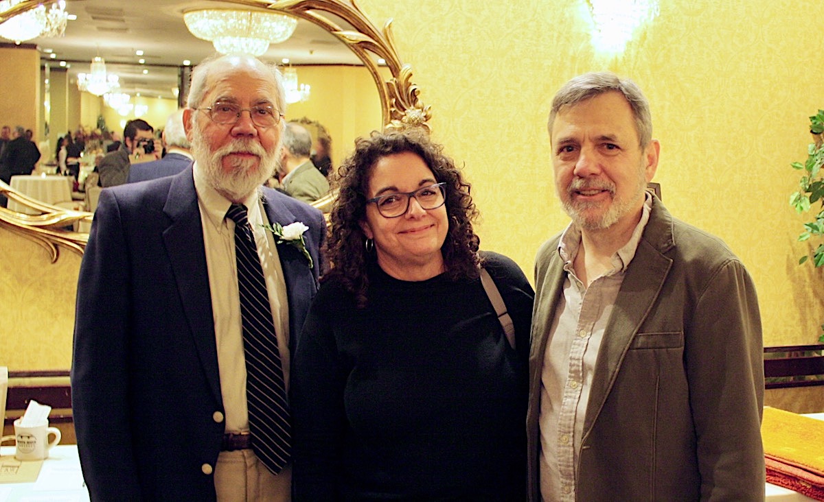 Roy Budnik, Chair of Arts Mid-Hudson, Cathy Schmitz and Barrett Art Center board member Karl Schmitz.