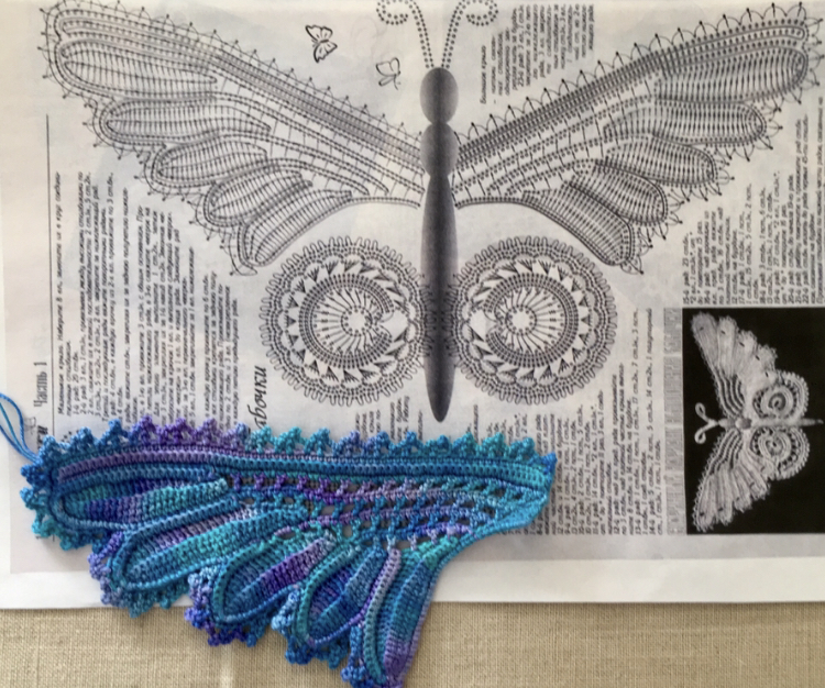 The butterfly motif pattern in a Russian magazine. The butterfly motif pattern in a Russian magazine. 