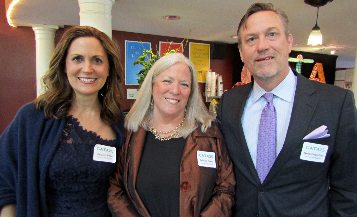 CATA’s Executive Director Margaret Keller with board members Deborah Caiola and Neal Maxymillian CATA’s Executive Director Margaret Keller with board members Deborah Caiola and Neal Maxymillian
