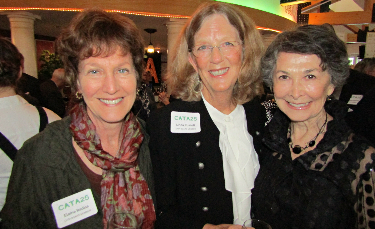 Board members Elaine Radiss and Linda Russell with Louise Cadigan Board members Elaine Radiss and Linda Russell with Louise Cadigan