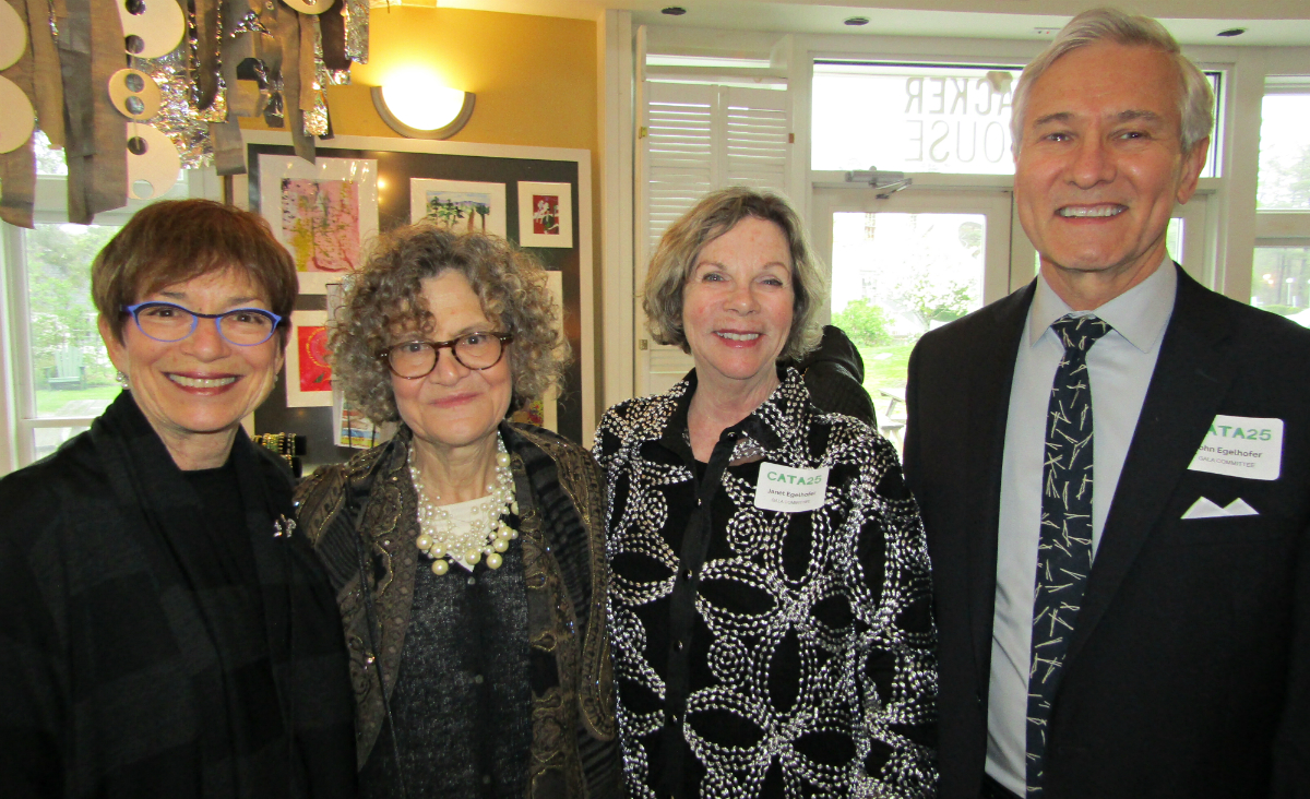 Volunteer Leslie Shatz, board member Sandra Baron, and gala committee members Janet and John Egelhofer Volunteer Leslie Shatz, board member Sandra Baron, and gala committee members Janet and John Egelhofer