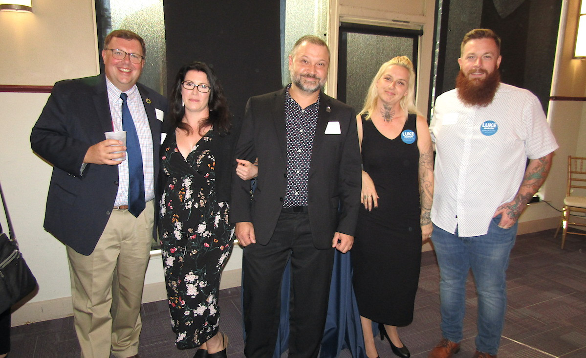 Town of Adams Administrator Jay Green, Leah Thompson, Pete White, Lindsey Marion and Luke Marion