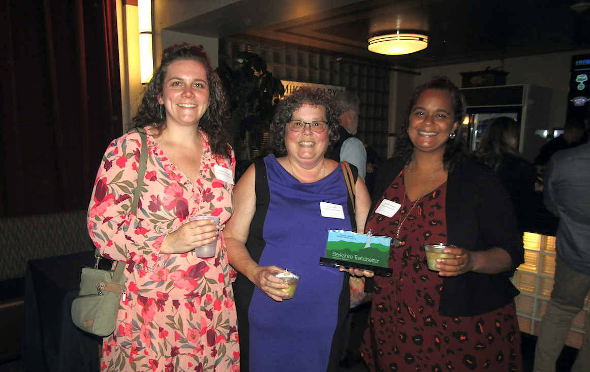 Katharine Meehan of CHP with Sheila Riddle and Jennifer Goewey of the Elizabeth Freeman Center, winner of the Nonprofit Collaborator Award