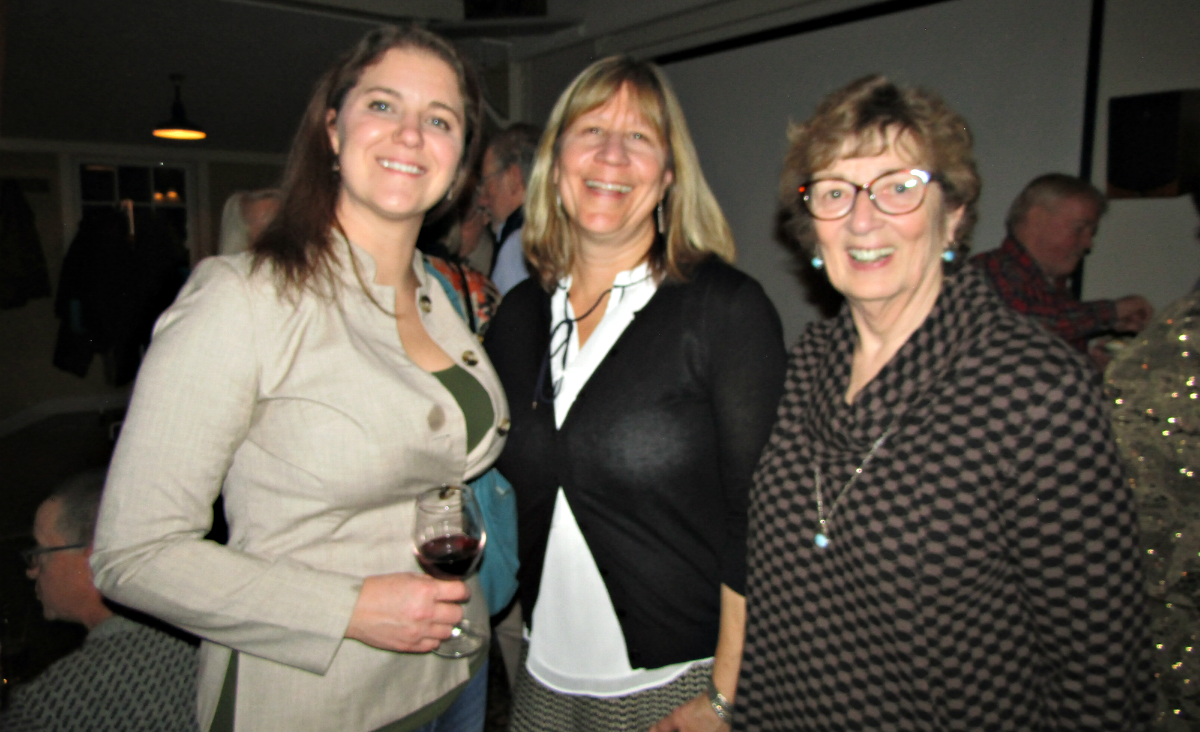 Board treasurer Christi Sadowski, board secretary Randi Walker and board vice president Dottie Cummings