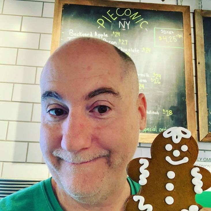 Christopher and a gingerbread cookie