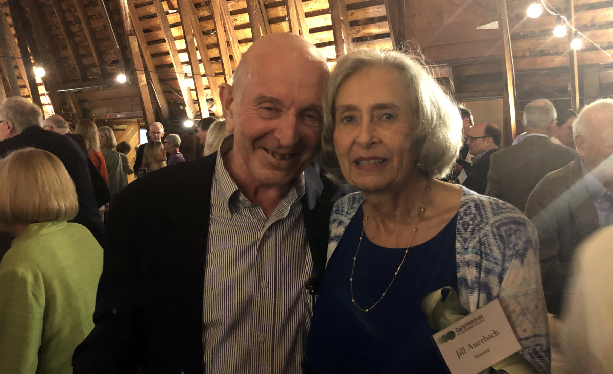 Ira Auerbach and honoree Jill Auerbach, who, said Dr. Ostfeld, "has been the most effective advocate for tick disease research and prevention in the country." Ira Auerbach and honoree Jill Auerbach, who, said Dr. Ostfeld, "has been the most effective advocate for tick disease research and prevention in the country."