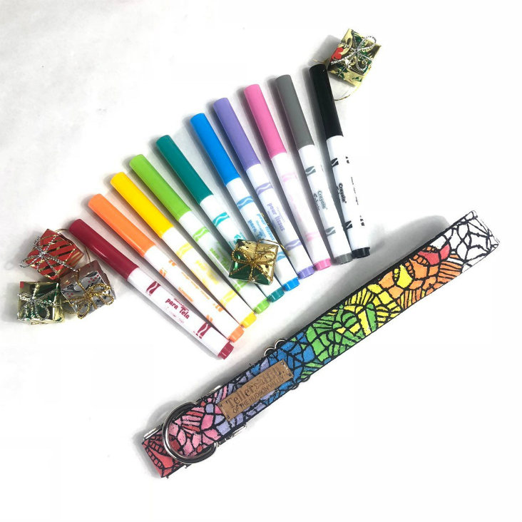 Color-your-own stained glass pattern collar