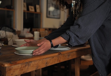 Davis Ceramics setting the table